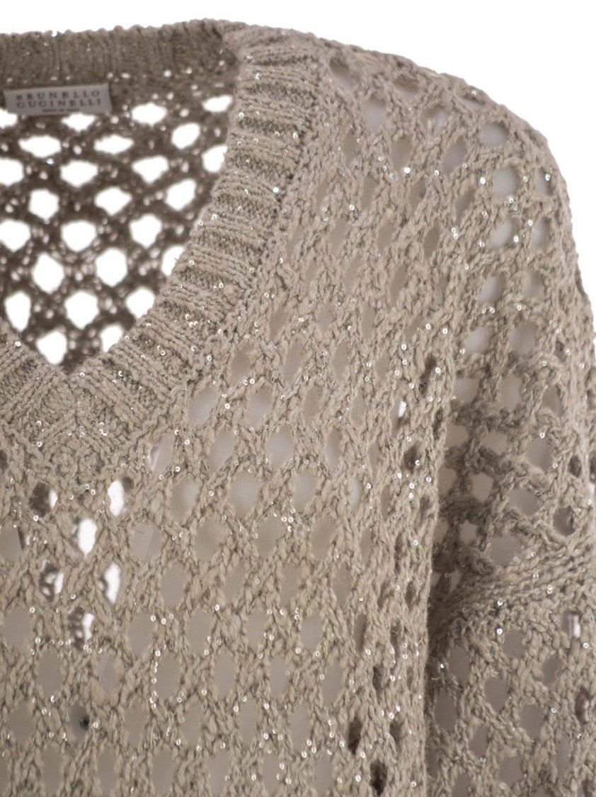 Brunello Cucinelli Dazzling Net Silk And Linen Jersey
