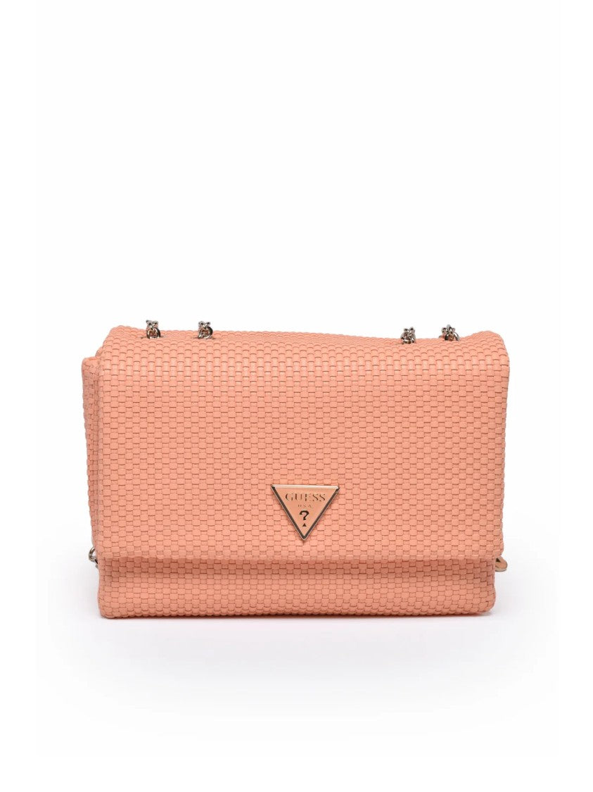 Guess Pink Polyurethane Logo Crossbody Bag