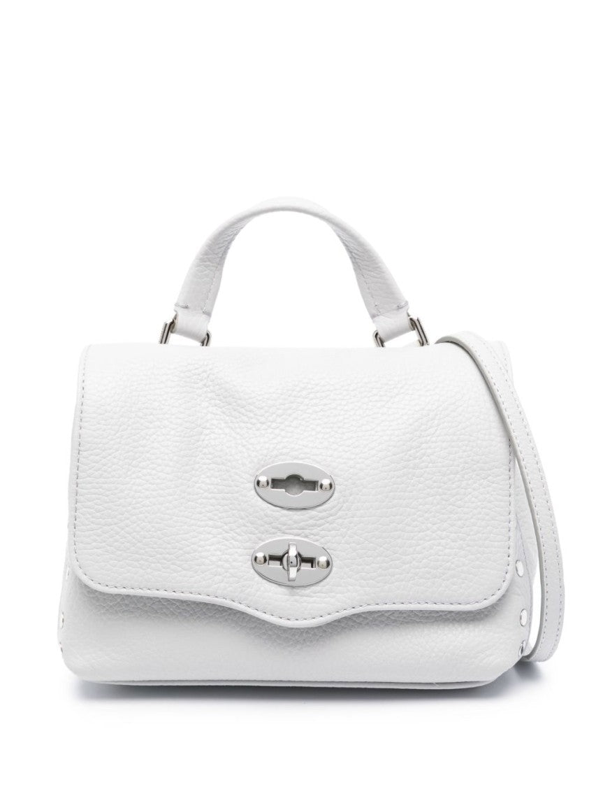 Zanellato Light Grey Pebbled Calf Leather Shoulder Bag