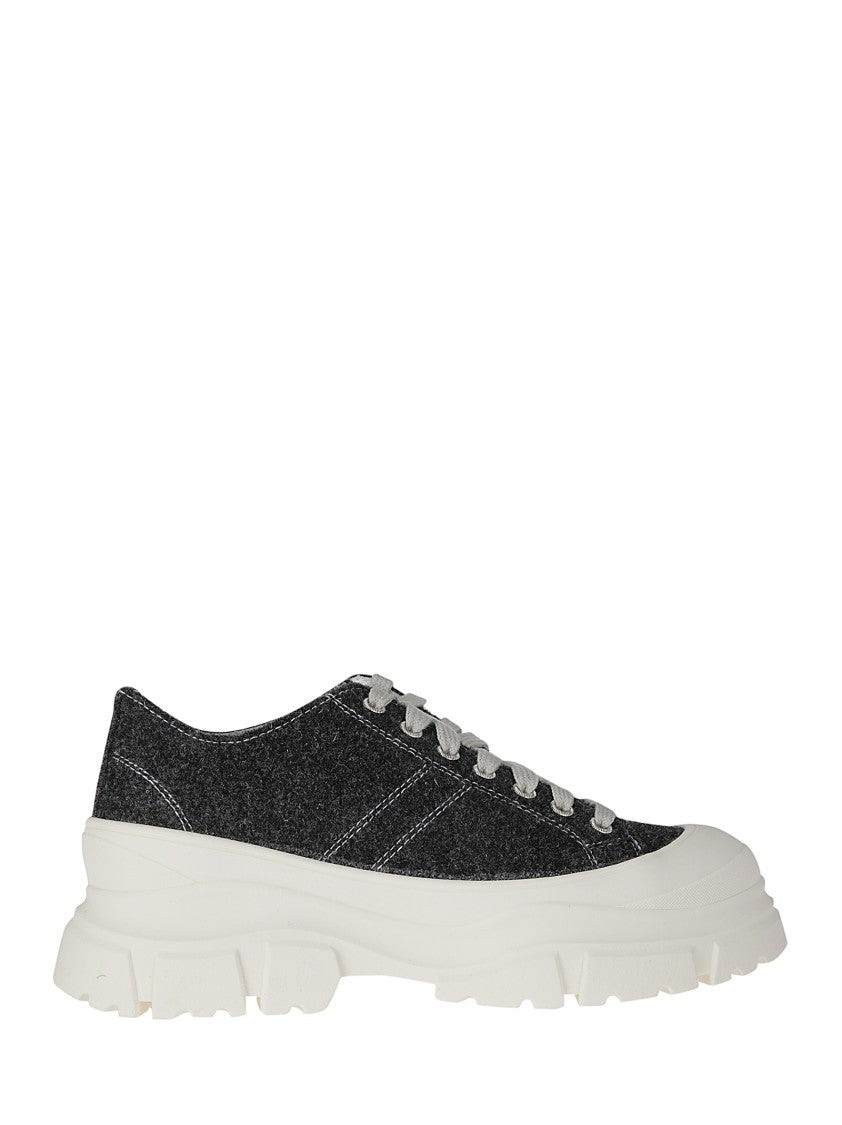 Sofie D'hoore Wool Ankle Sneakers With Rubber Sole