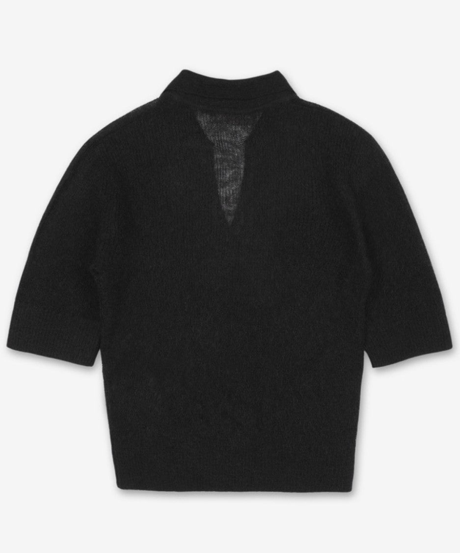 Max Mara Short-Sleeved Sweater With Deep V-Neckline