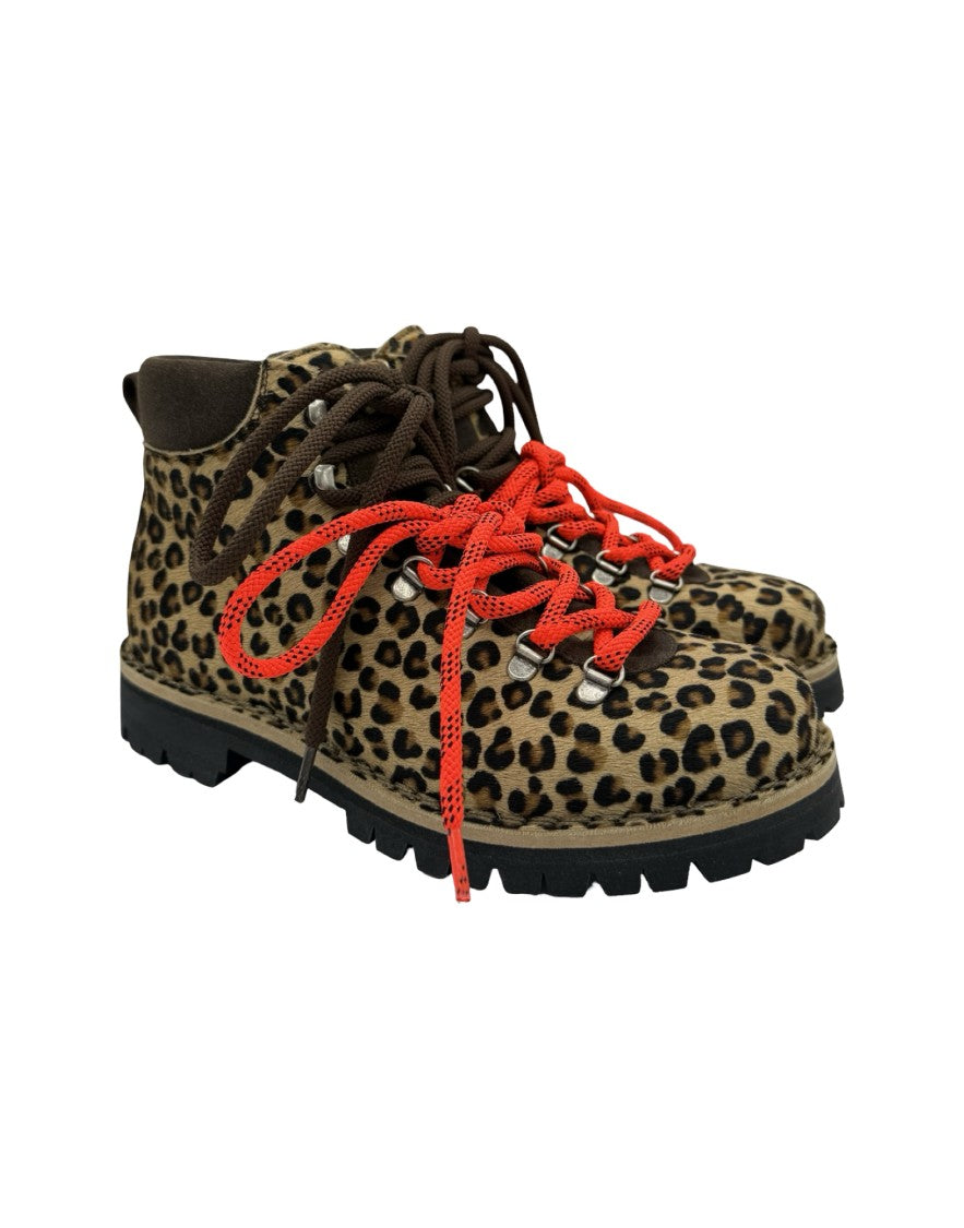 Yoshino Leopard Print Ankle Boots With Rugged Vibram Sole