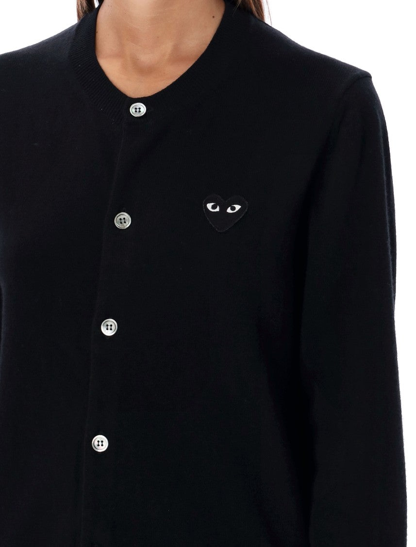 Comme Des Garçons Cardigan Black Heart Patch