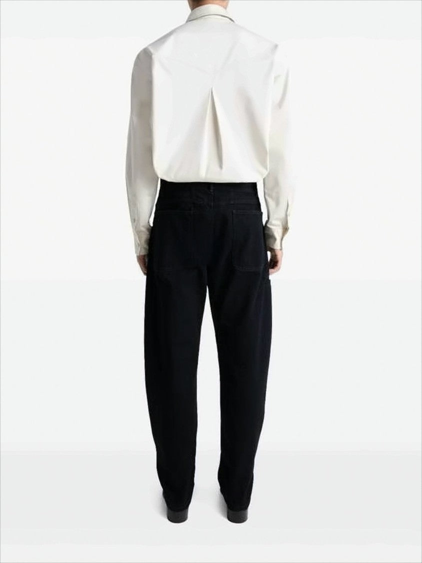 Lemaire Relaxed Black Denim Trousers With High Waist