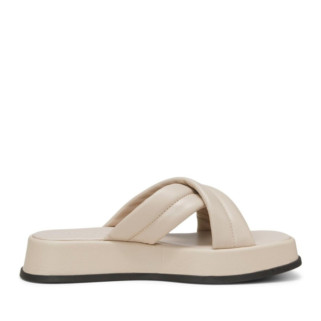 Marc O'polo Beige Clara Padded Crisscross Strap Leather Sandals