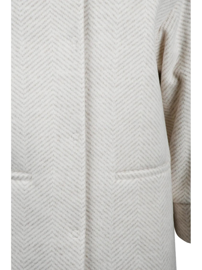 Oliver Horigamy White Virgin Wool-Blend Coat