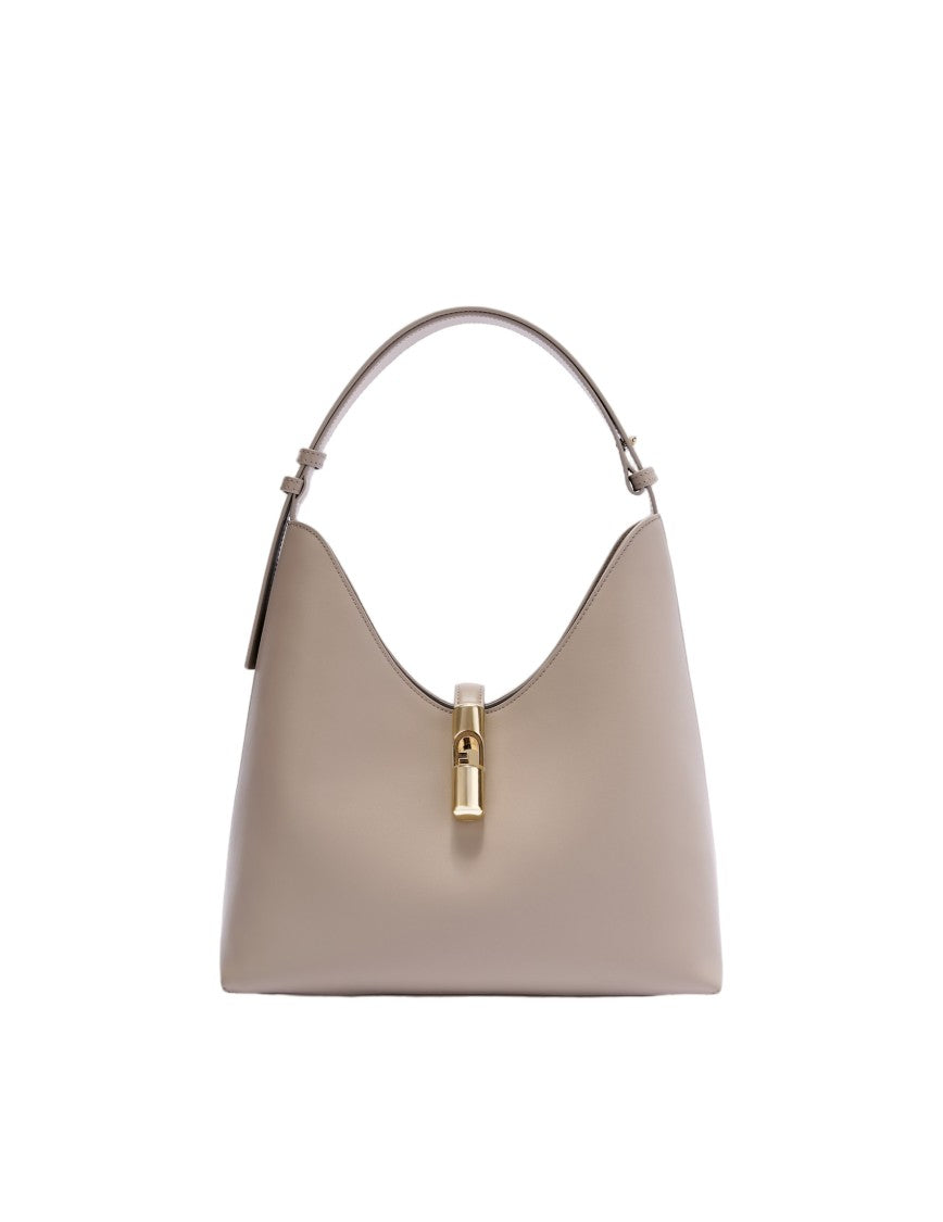 Furla Hobo Bag Goccia M In Leather Color Linen