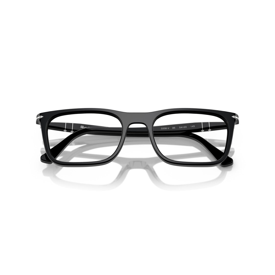 Persol 0Po3358v Rectangular Acetate Eyeglasses With Silver Accents