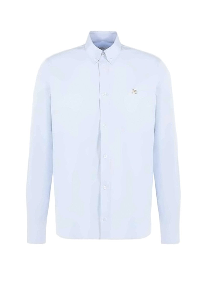Maison Kitsuné Long-Sleeve Casual Shirt With Embroidered Logo