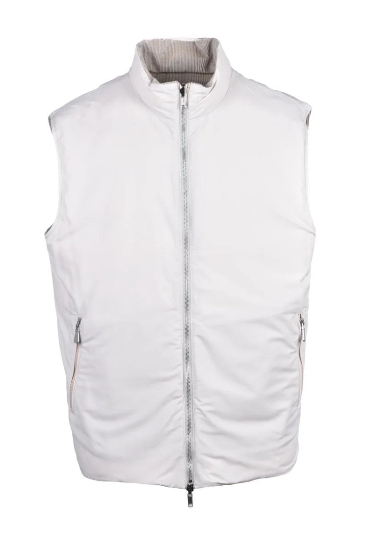 Eleventy Velvet Puffer Vest - Beige