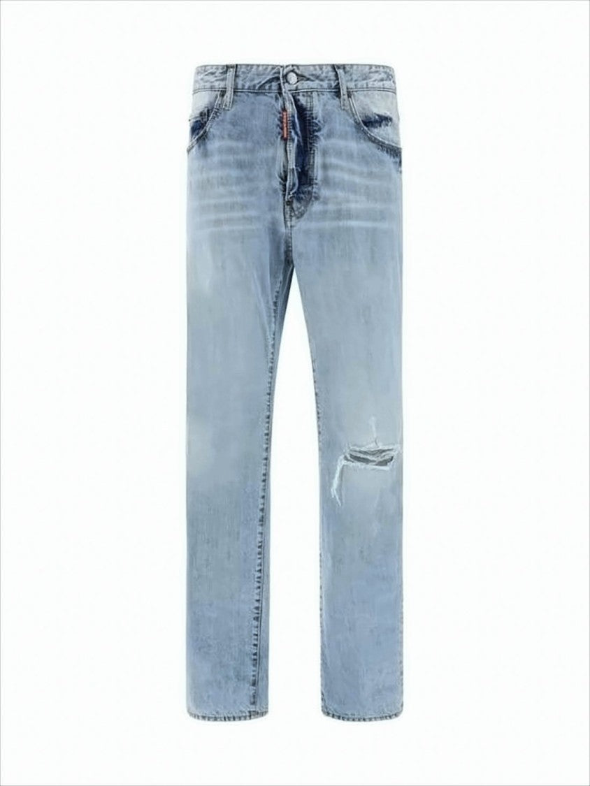Dsquared2 Light Blue Distressed Denim Pants