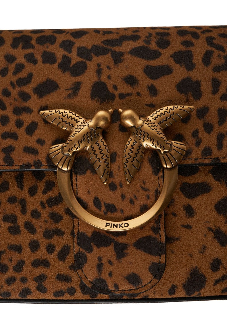 Pinko Slouchy Crossbody Bag In Luxurious Animal Print