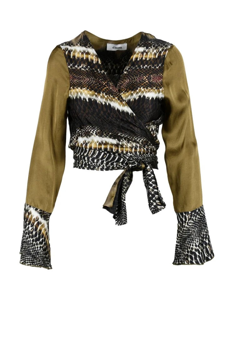 Dimora Green Animal Viscose Shirt