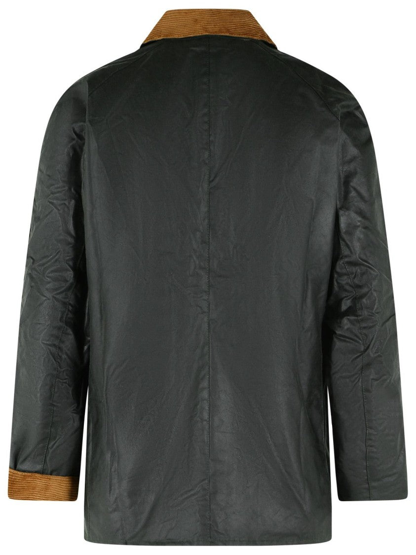 Barbour 'Asby Festive' Green Waxed Cotton Jacket