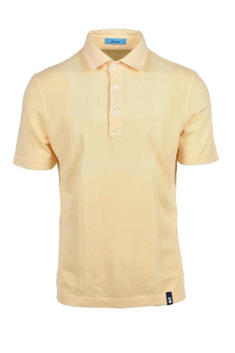 Drumohr Cream Knitted Cotton Polo