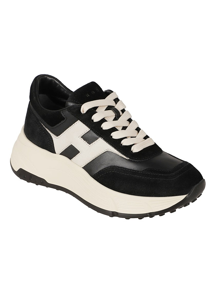 Hogan Sporty Sneakers With Smooth And Suede Leather Panels