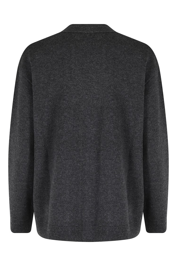 Seventy V-Neck Long Sleeve Cardigan With Center Button Closure And Side Pockets