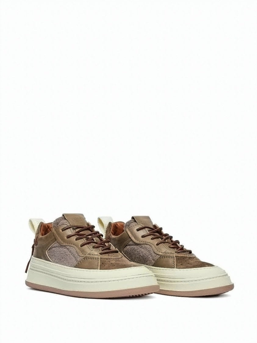 Buttero Low-Top Sneakers With Suede And Textured Fabric Panels