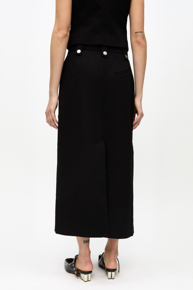 Ganni Bonded Crepe Skirt With Butterfly Hardware