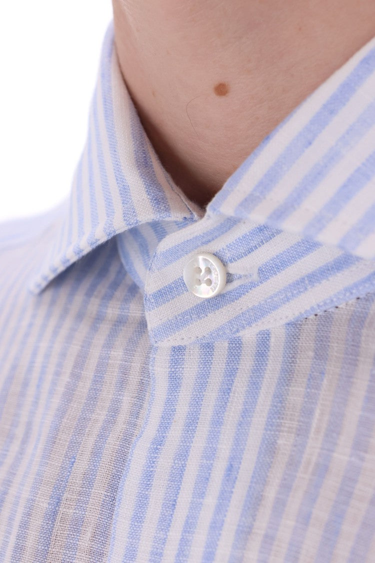 Barba Cult Line Linen Tailored Stripe Shirt