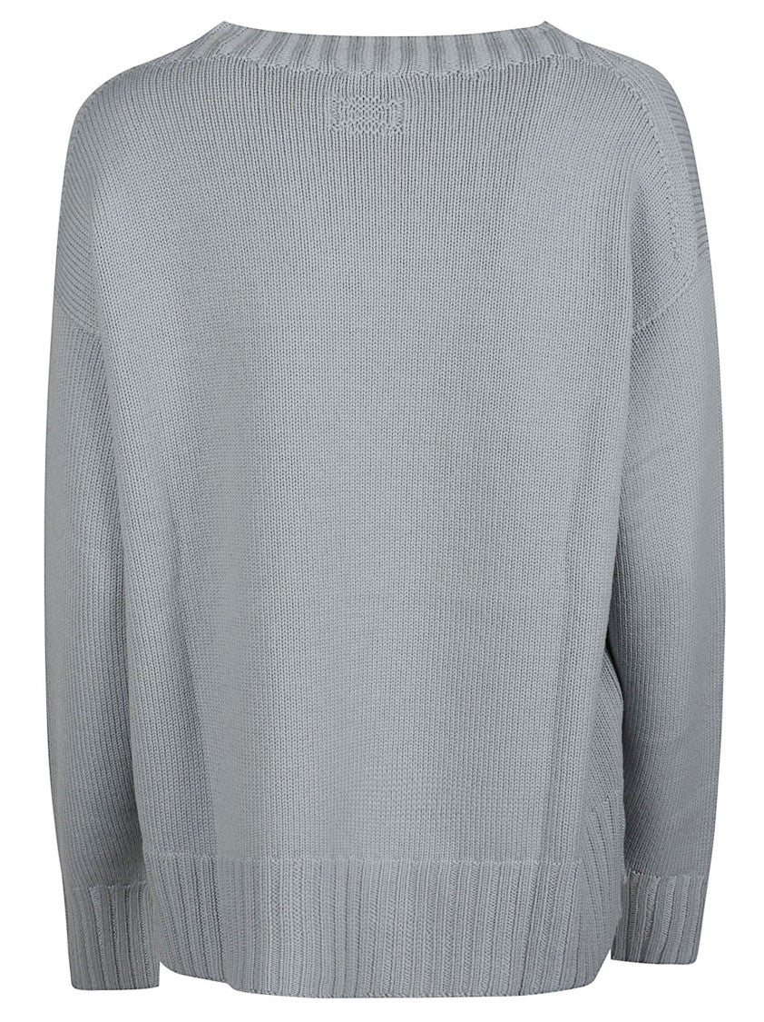 Drumohr Softly Knitted Round Neck Sweater In Grey