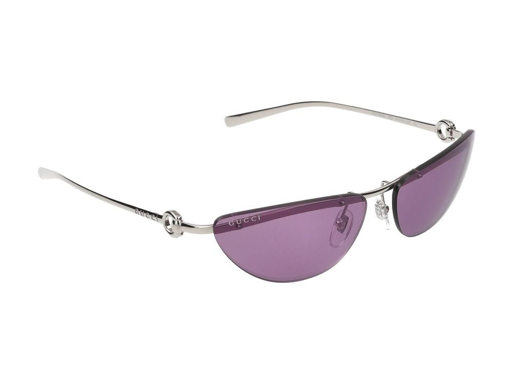 Gucci Silver Violet Lenses Cat-Eye Sunglasses