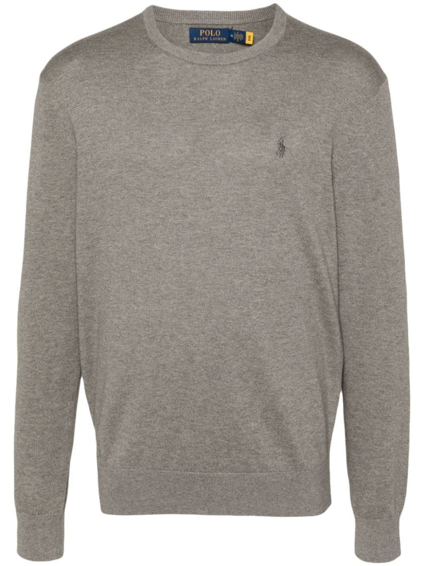 Polo Ralph Lauren Classic Crew Neck Grey Cotton-Cashmere Pullover
