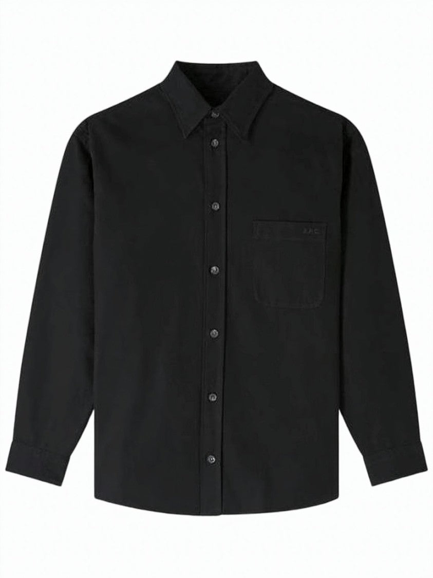 A.P.C. Long-Sleeve Black Shirt With Classic Collar