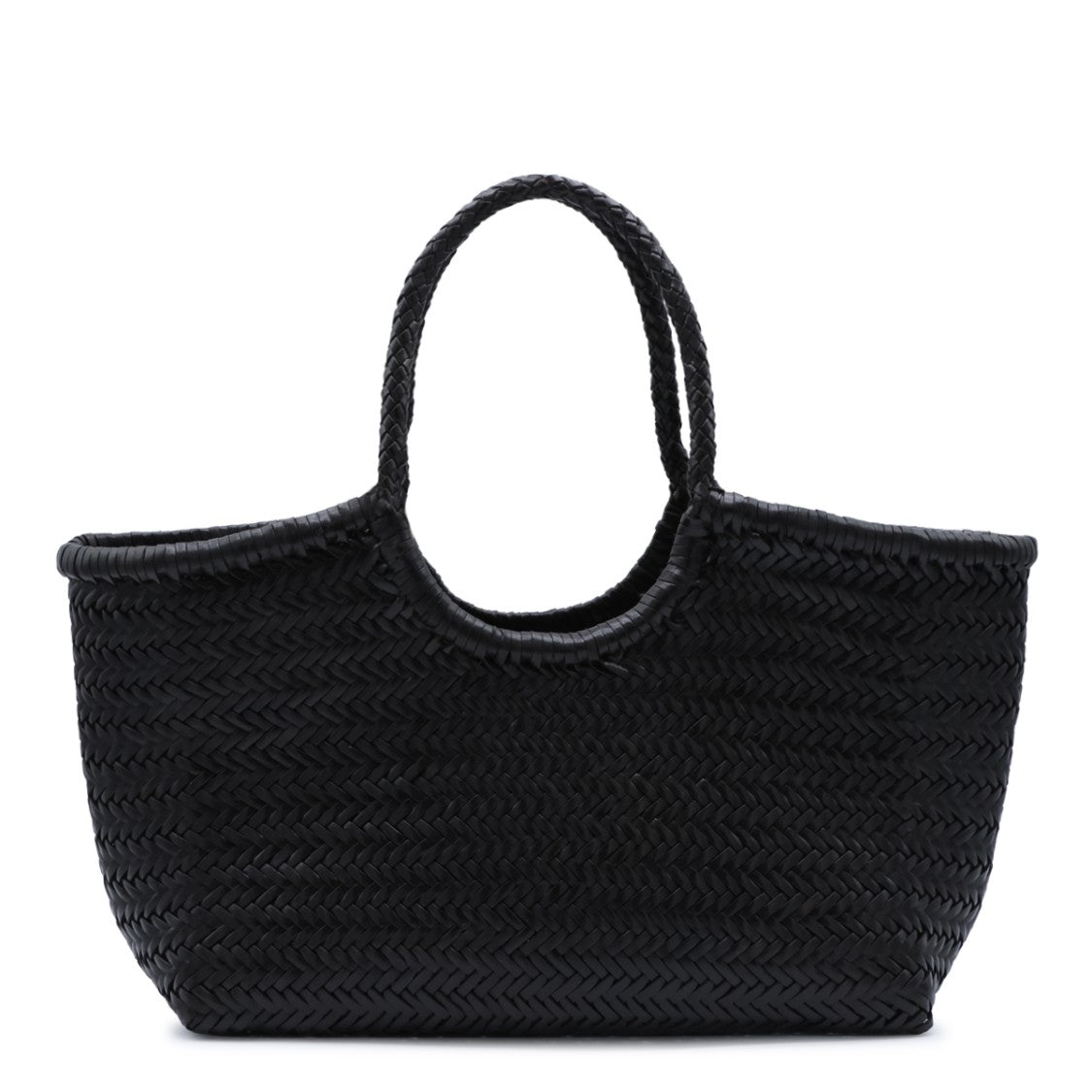Dragon Diffusion Woven Black Tote Bag With Artisanal Detailing