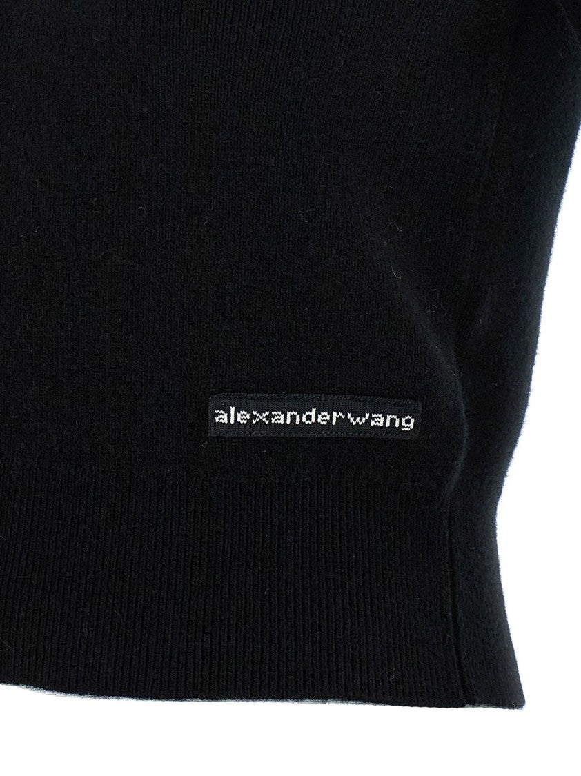 Alexander Wang Polo-Style Cardigan With Knit Logo Patch