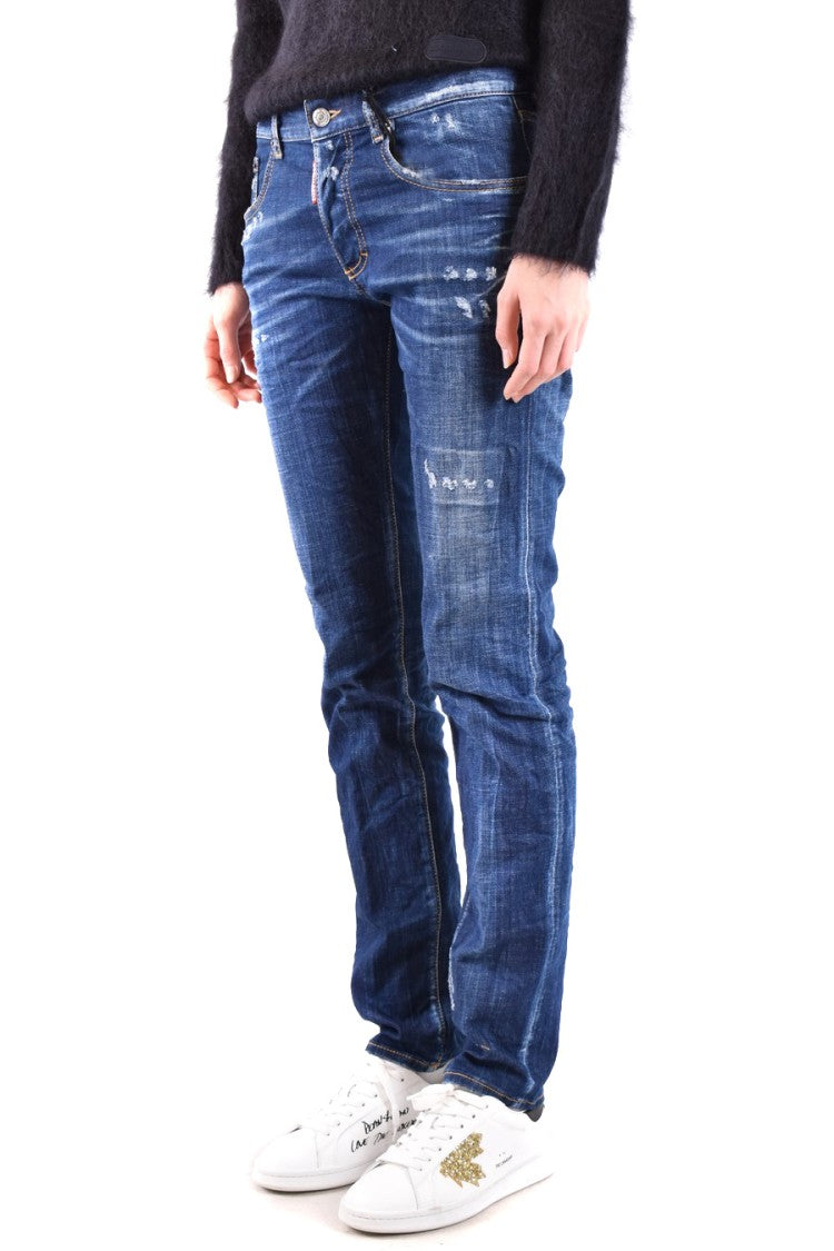 Dsquared2 Slim Fit Distressed Denim Five-Pocket Jeans