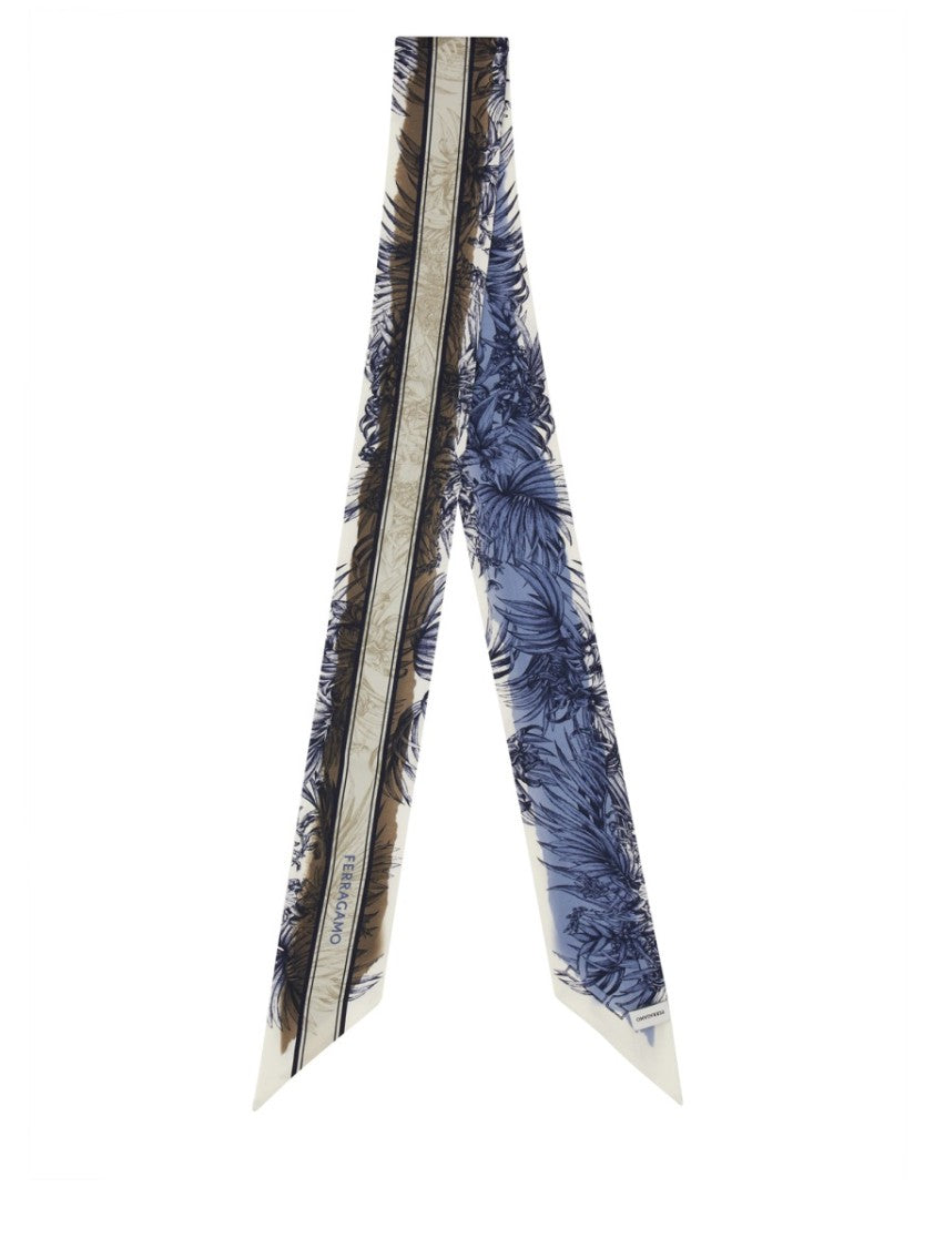 Ferragamo Gravure Print Silk Bandeau