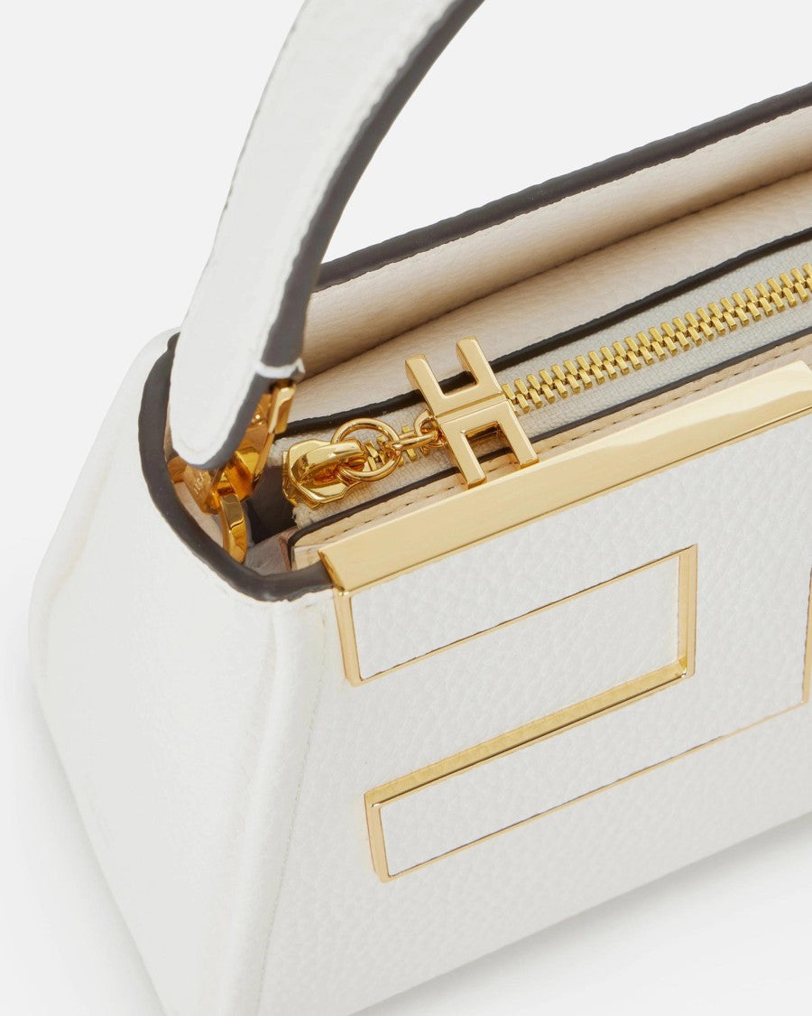 Elisabetta Franchi Textured Handbag With Gold-Tone Metal Accents And Signature Logo