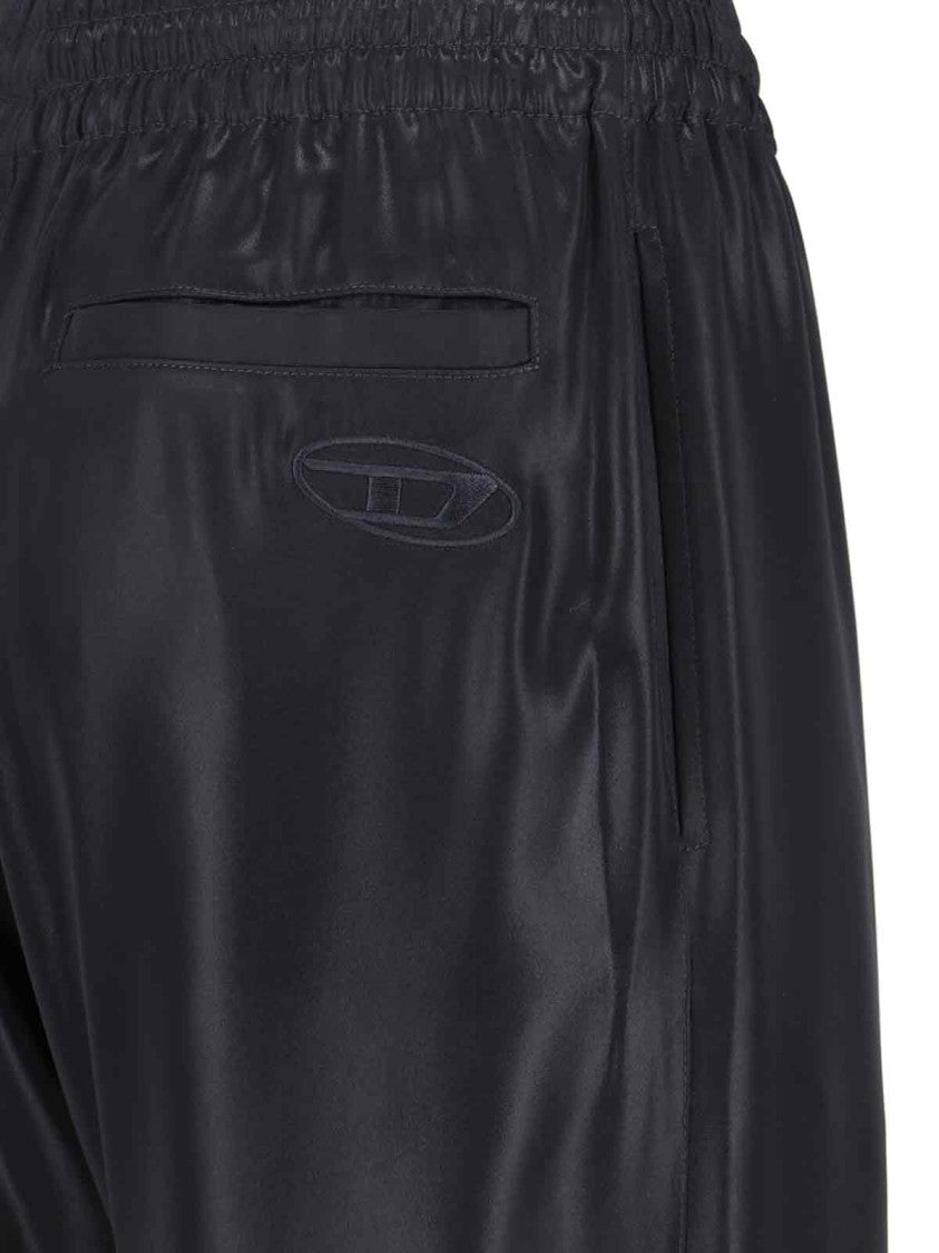 Diesel Mid-Rise Black Pants With Adjustable Waist