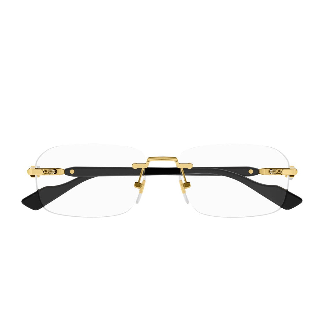 Gucci Gold Black Linea Sign Gg1221o Rimless Eyeglasses