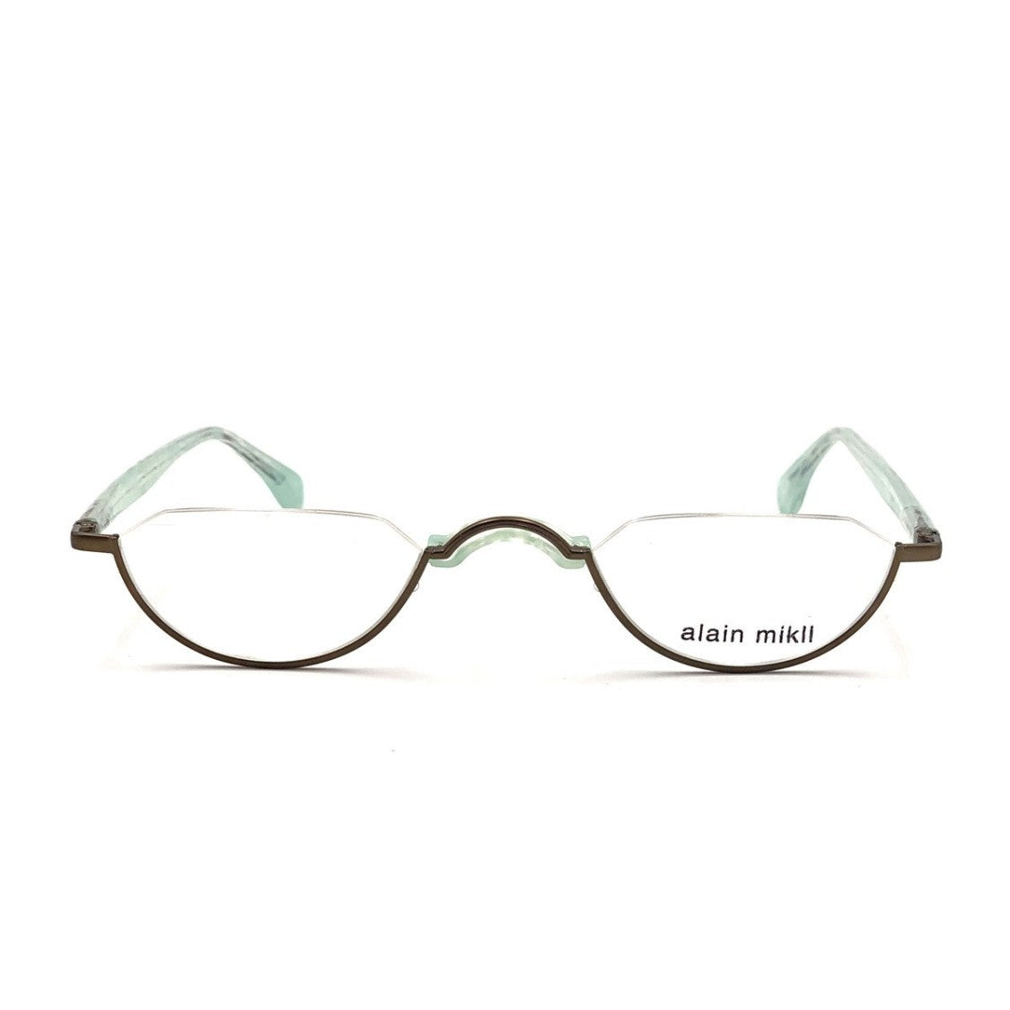 Alain Mikli Green A0123 Celluloid Half-Rim Glasses