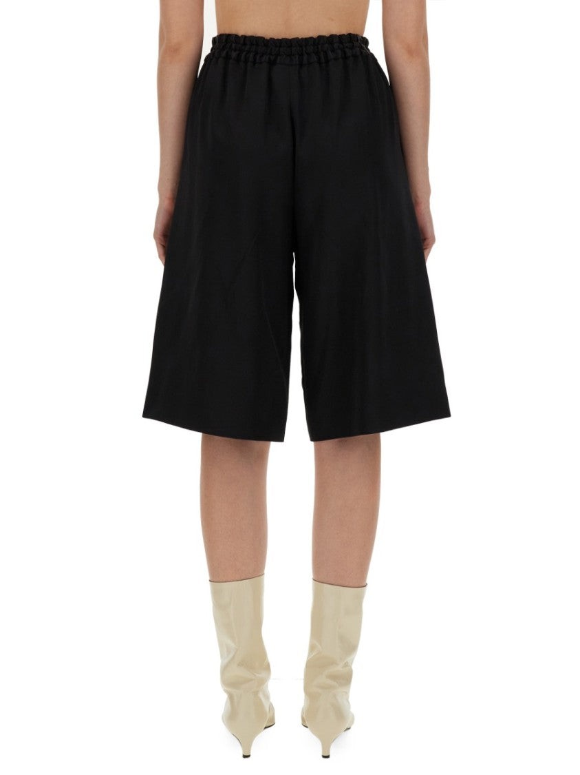 Jil Sander Wide Leg Bermuda Shorts With High Waist
