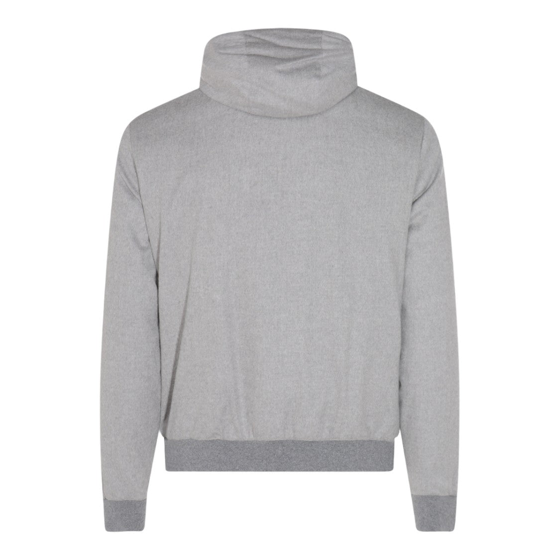 Moorer Hooded Grey Jacket With Zippered Pockets