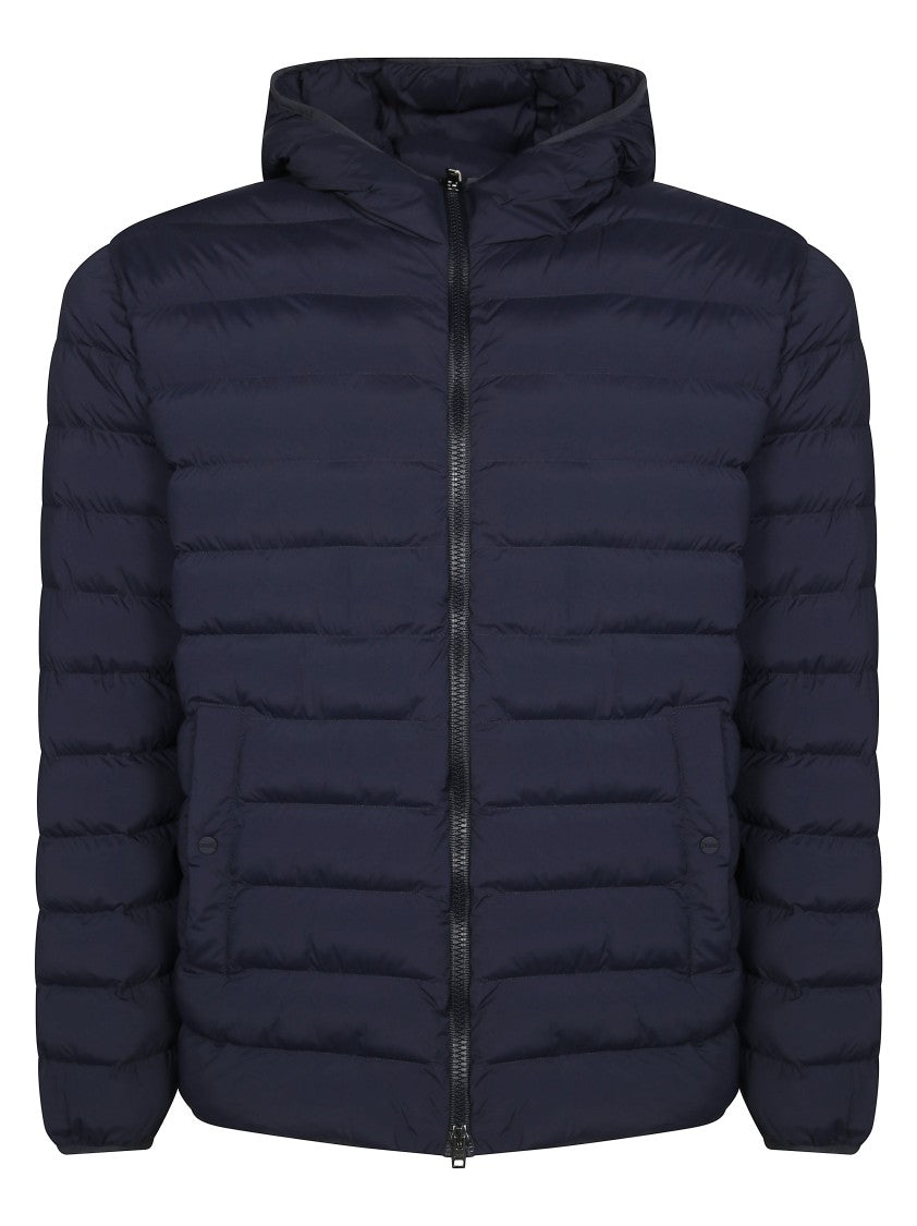 Herno Packable Black Bomber Jacket With Quilted Design