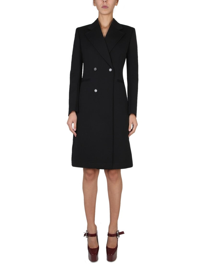 Bottega Veneta Button Closure Wool Coat With Partially Visible Design
