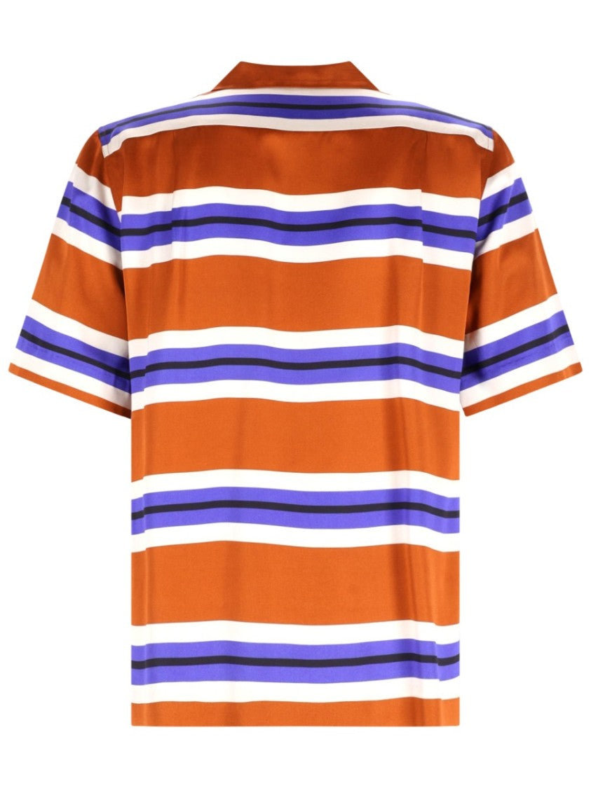 Dries Van Noten Carltone Viscose Horizontal Stripes Shirt