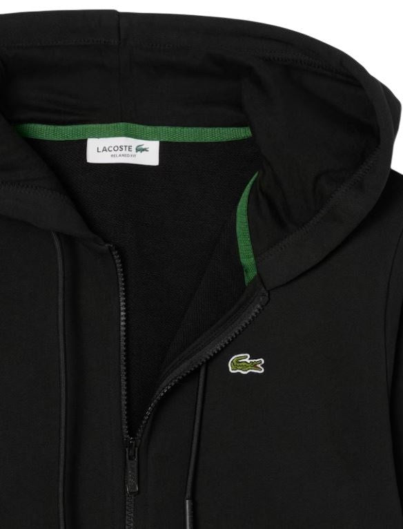 Lacoste Hooded Zip-Up Sweatshirt Organic Cotton Fleece
