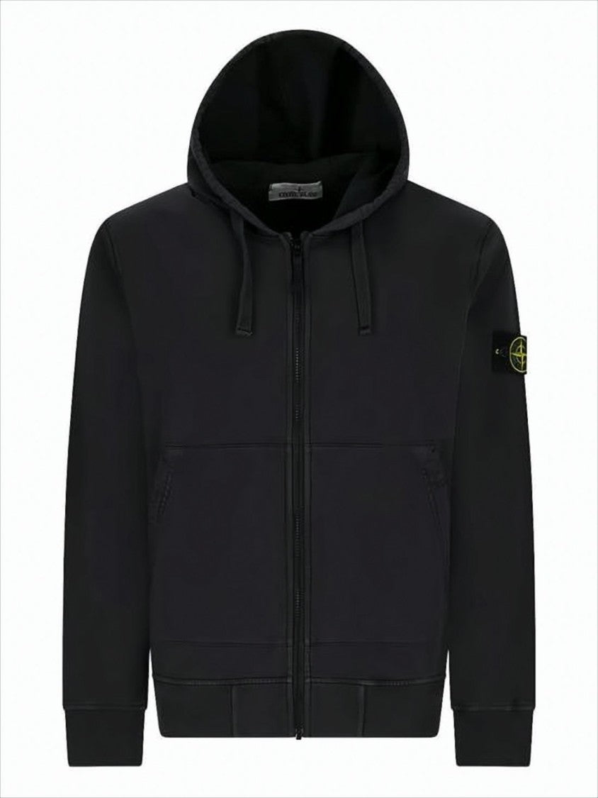 Stone Island Black Jacket With Adjustable Hood