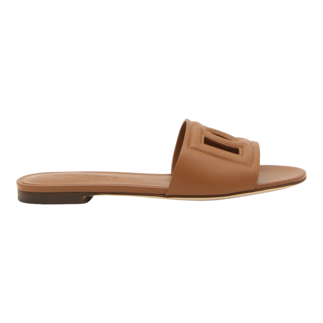 Dolce & Gabbana Tan Brown Leather Flats