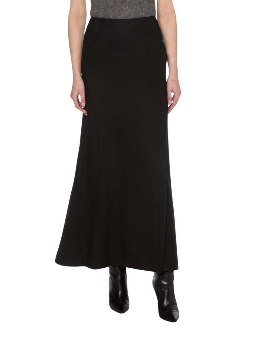 Alberta Ferretti Long Stretch Flannel Skirt With Flared Silhouette