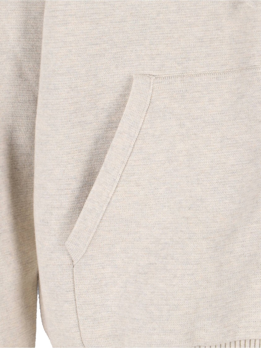 Thom Browne Beige 4-Bar Zip-Up Cotton Hoodie