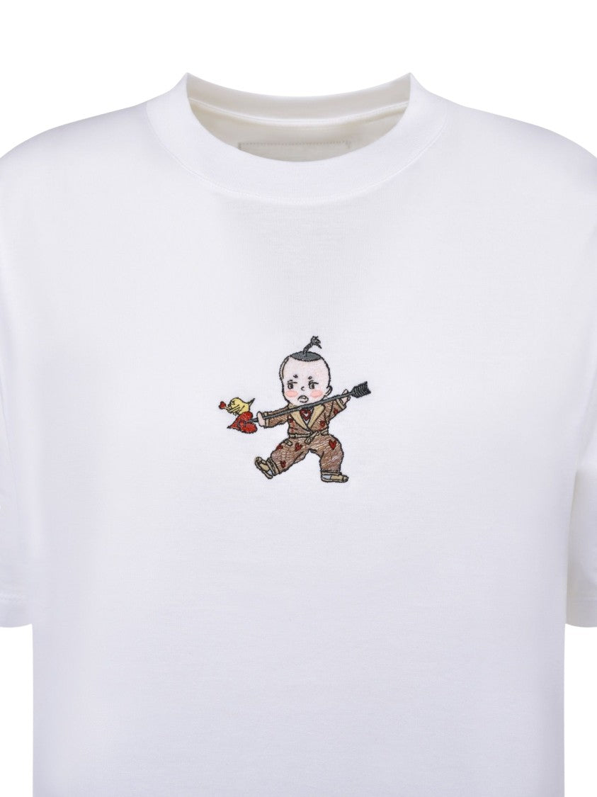 Christina Crawford Cupid Baby Embroidered Cotton T-Shirt