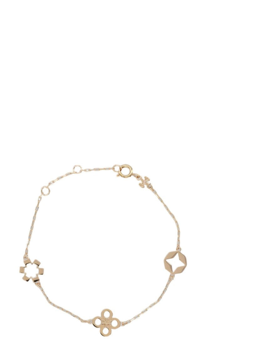 Tory Burch Forget Me Not Floral Cutout Brass Bracelet