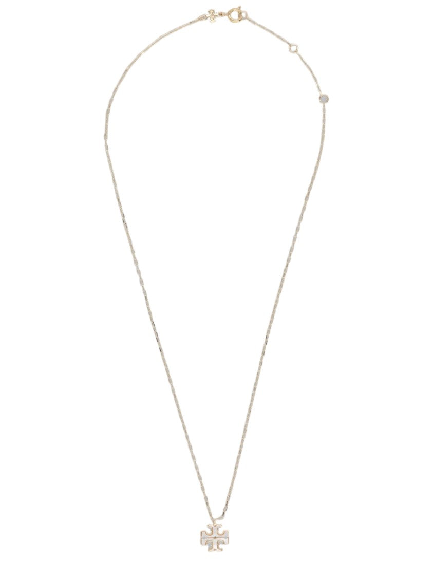 Tory Burch Moondance Brass Mother Of Pearl Pendant Necklace