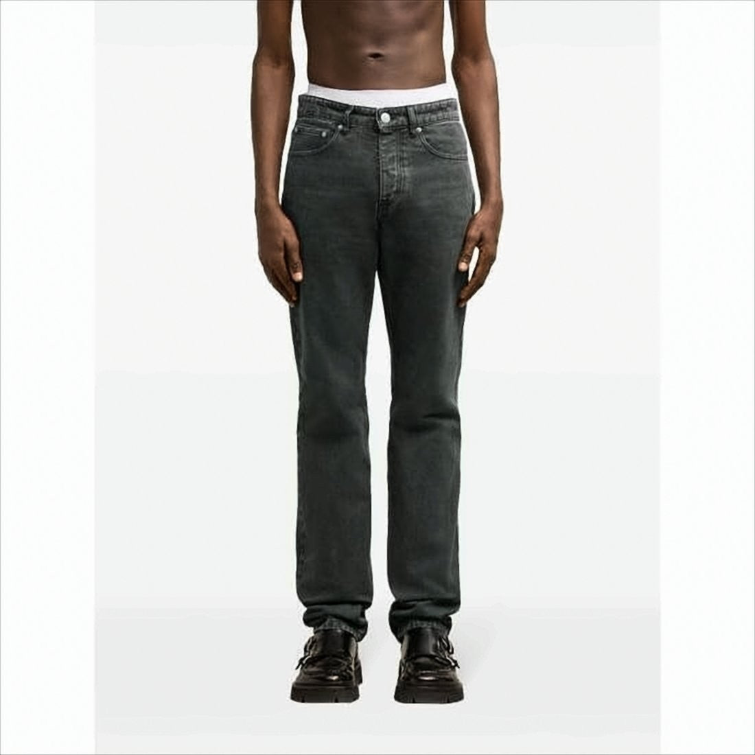 Ami Paris Straight-Leg Denim Pants With Timeless Design